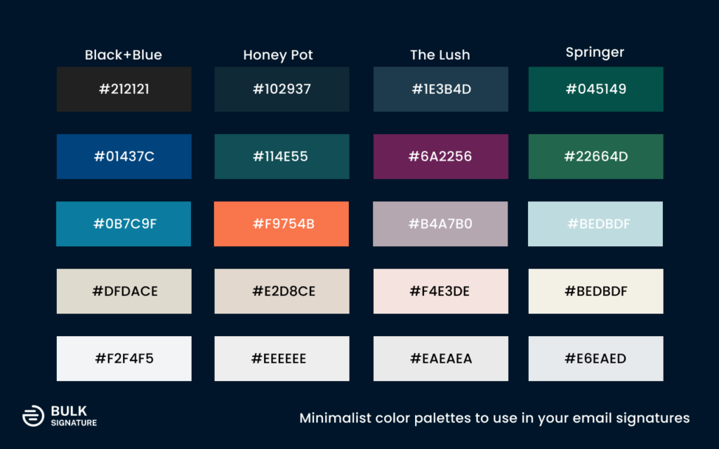 Best minimalist color palettes for email signatures